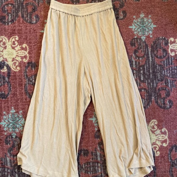 Jaggery London Wide Leg Waffle Knit Trousers